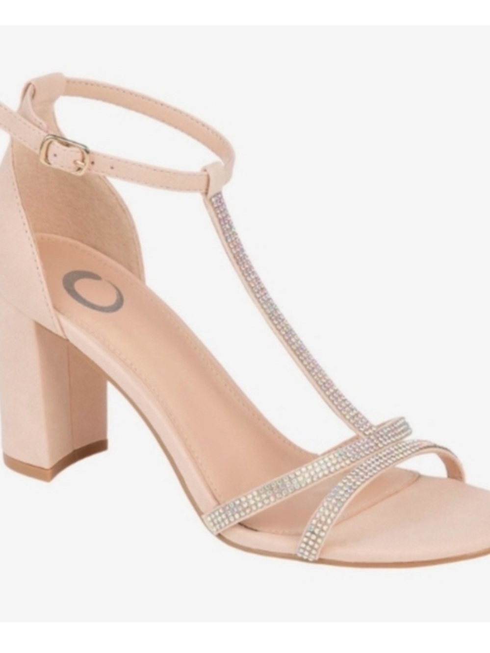 Journee Collection Denali T-Strap Rhinestone Pumps‎ Nude 10M